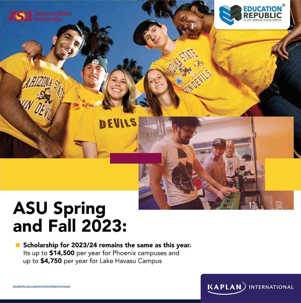 Syarat Daftar & Beasiswa Kuliah di Arizona State University 2023
