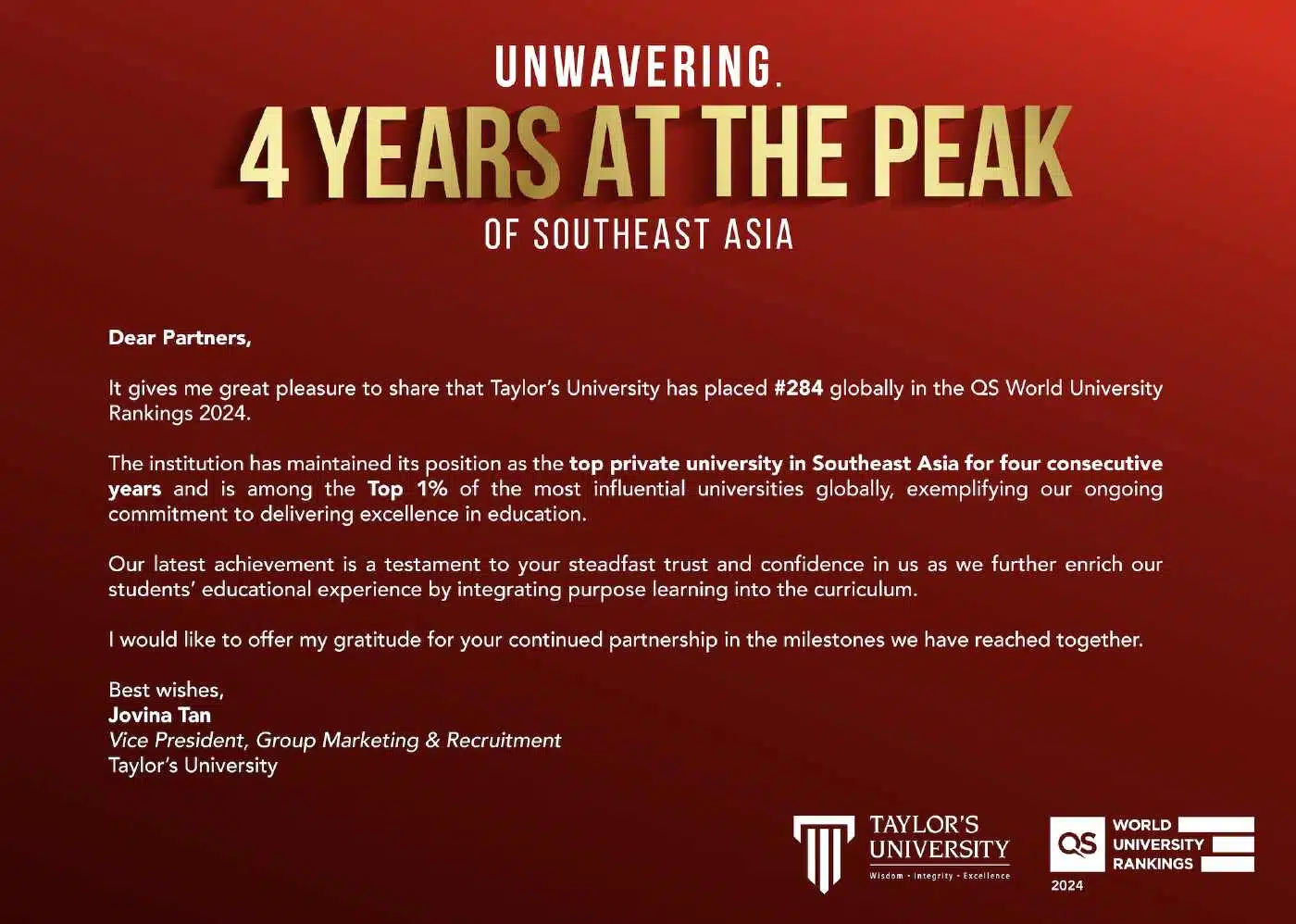 Taylor’s University Raih Peringkat Tinggi Sebagai Universitas Terbaik di Asia Tenggara - Education Republic Taylors University Raih Peringkat Tinggi Sebagai Universitas Terbaik Di Asia Tenggara - Education Republic