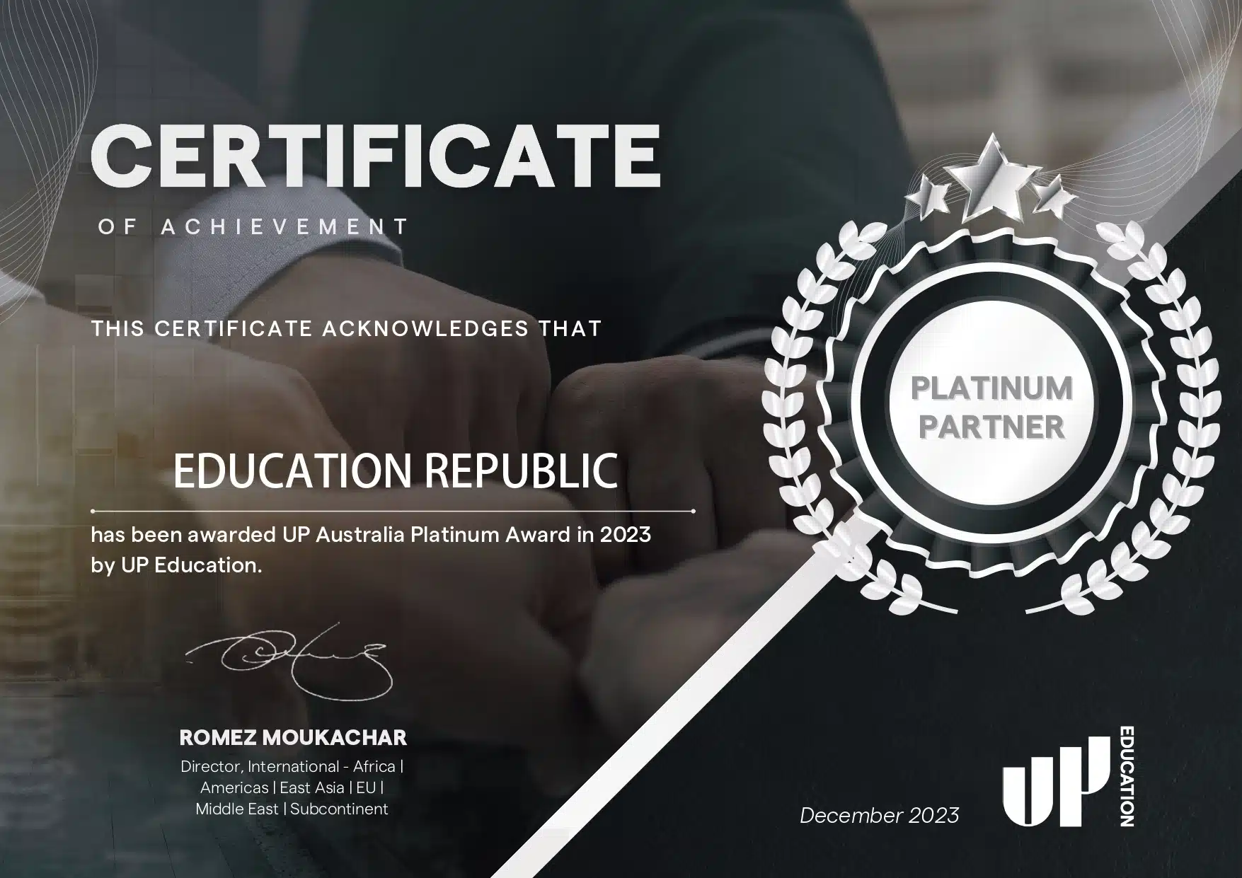 Education Republic Jadi Agen Terbaik Menangkan 2 Penghargaan - Education Republic Au Platinum Awards Education Republic Page 0001 - Education Republic