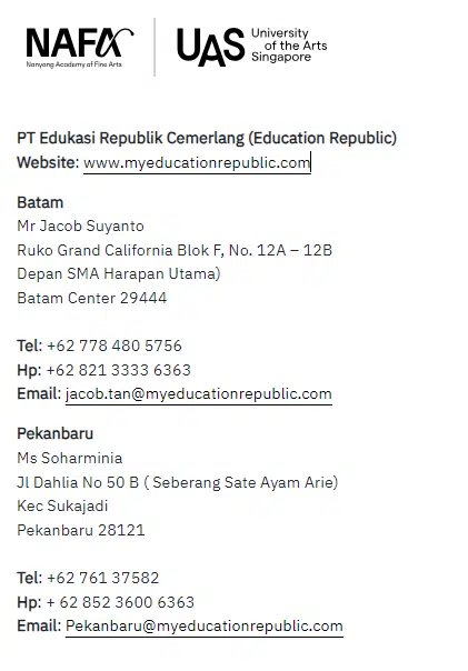 NAFA Singapore Fees 2024 & Official Agent in Indonesia - Education Republic Education Republik Perwakilan Resmi Nafa Di Batam - Education Republic