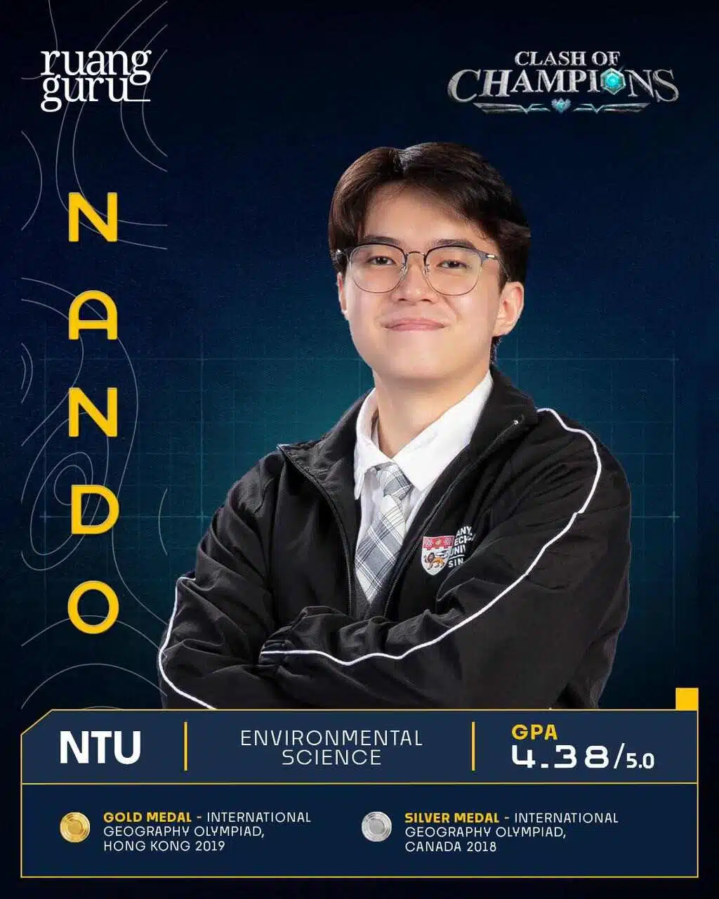 Duo Berprestasi dari Nanyang Technological University Menggebrak Clash of Champions 2024 - Education Republic Nando