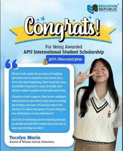 Pusat Persiapan Studi Luar Negeri dan Beasiswa di Pekanbaru - Education Republic Yocelyn Maria Final - Education Republic