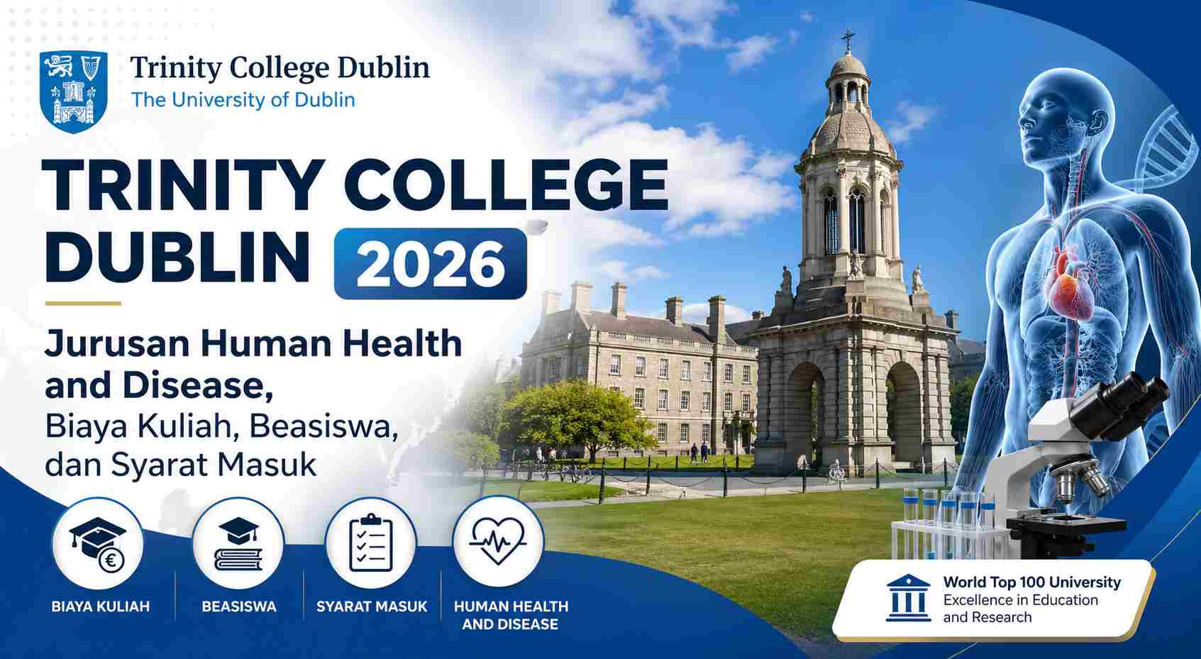 Trinity College Dublin 2026 Human Health And Disease Biaya Kuliah Beasiswa Syarat Masuk Education Republic - Education Republic