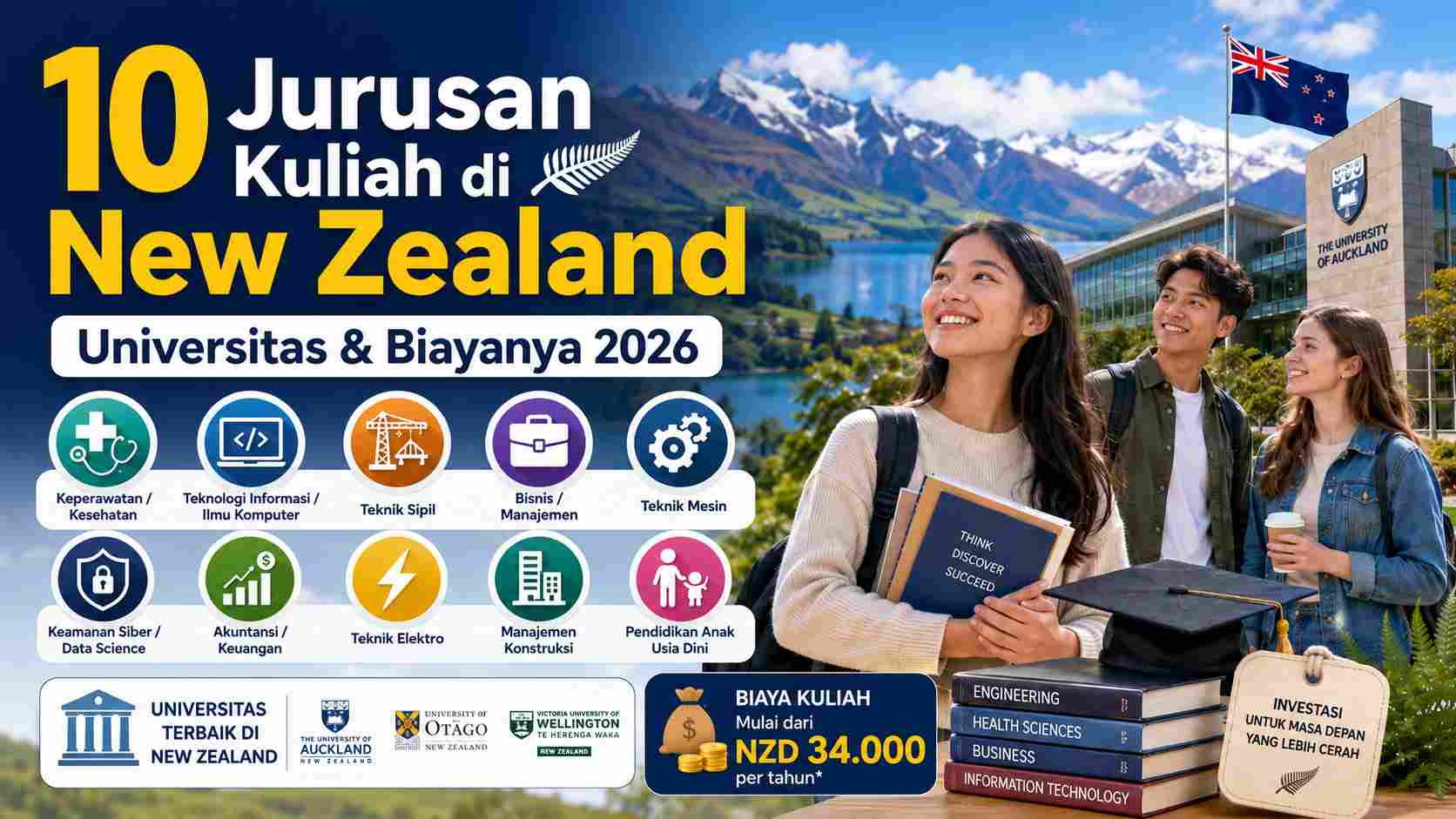10 Jurusan Kuliah Di New Zealand 2026 Universitas Biaya Education Republic - Education Republic