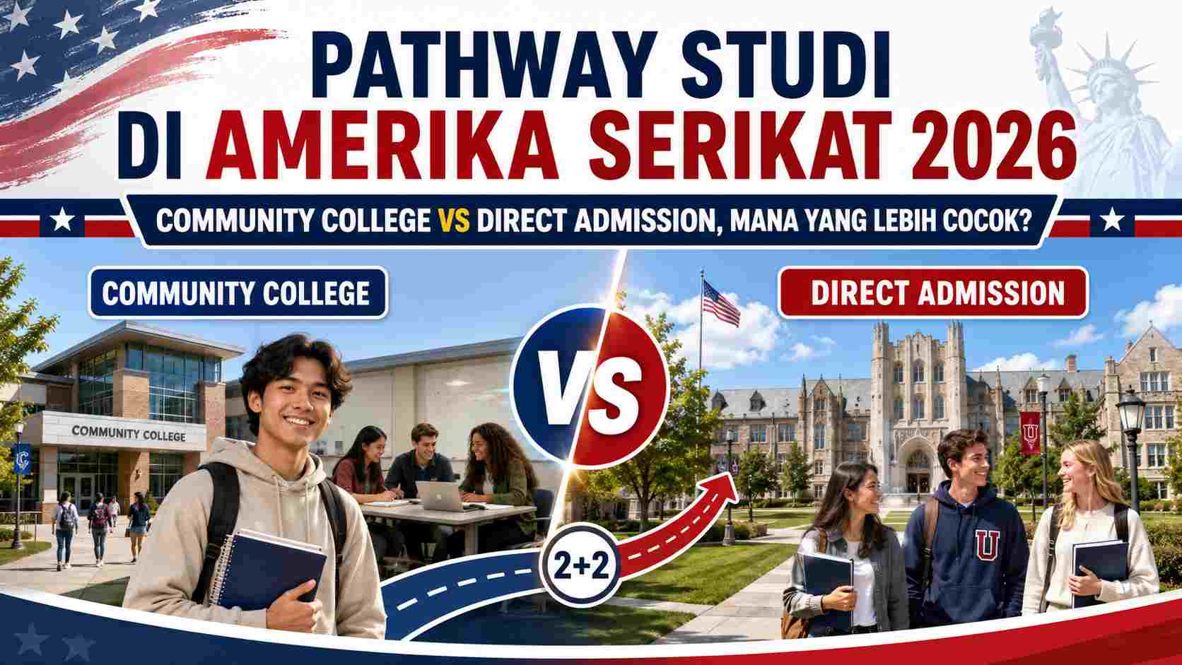 Pathway Studi Amerika Serikat 2026 Community College Vs Direct Admission Education Republic - Education Republic