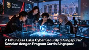 2 Tahun Bisa Lulus Cyber Security di Singapura? Kenalan dengan Program Curtin Singapore - Education Republic Mahasiswa Curtin Singapore Belajar Cyber Security Di Lab Futuristik Dengan Latar Skyline Singapura Untuk Program Bachelor Cyber Security 2 Tahun