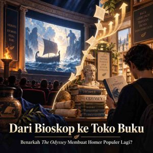 The Odyssey Bikin Gen Z Balik Belajar Mitologi Yunani? Ini “Nolan Effect” yang Lagi Terjadi - Education Republic Film The Odyssey Mendorong Minat Membaca Homer Dengan Visual Bioskop, Buku The Odyssey, Perpustakaan, Dan Mitologi Yunani