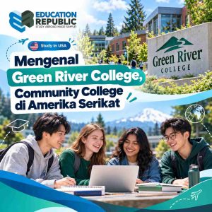 Green River College Di Amerika Serikat Dengan Suasana Kampus Modern Dan Mahasiswa Internasional Yang Belajar Bersama