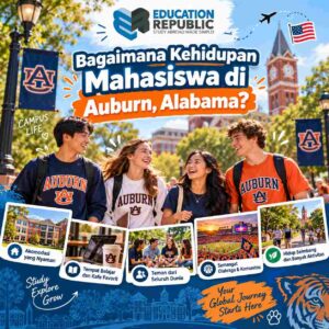Auburn University Masuk Top 100 Amerika 2027! Cek Ranking dan Jurusan Unggulannya - Education Republic Mahasiswa Internasional Menikmati Kehidupan Kampus Auburn University Di Alabama, Amerika Serikat, Dengan Fasilitas Asrama, Kegiatan Olahraga, Dan Komunitas Mahasiswa.