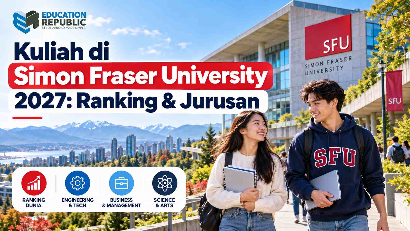 Kuliah Di Simon Fraser University 2027 Dengan Informasi Ranking Dunia, Jurusan Engineering, Business, Science, Serta Suasana Kampus Sfu Di Kanada.
